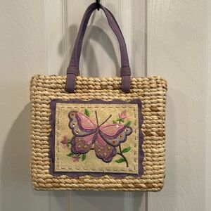 NWOT small corn husk butterfly bag